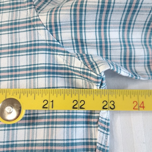J.Crew Factory Men's Collared Button-Down Shirt‎ L Slim Green Plaid Long Sleeves - Picture 6 of 10